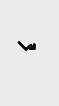 Arrow Fall trends down icon outline simple animation. Vertical icon black and white motion graphic.
