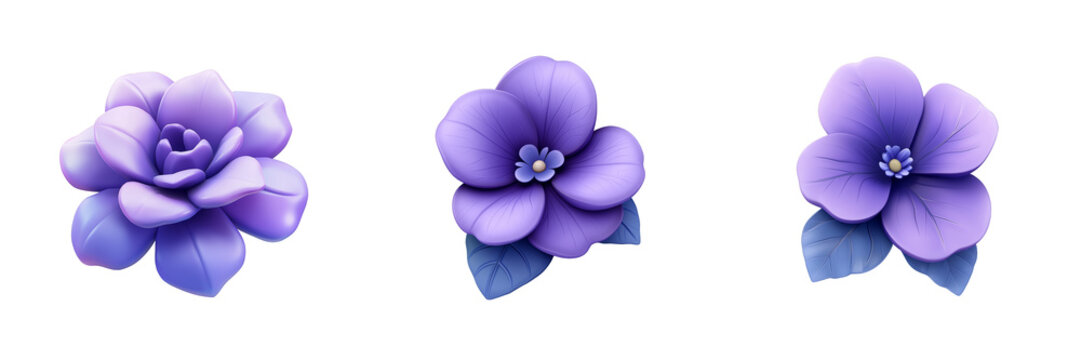 Orchid flower - 3D Set Isolated On Transparent Background PNG