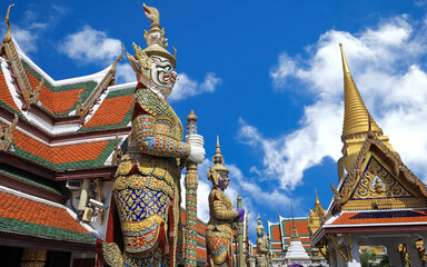 Guardian statues of Wat Phra Kaew (Temple of the Emerald Buddha) in Bangkok, Thailand