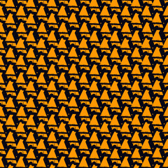 Paint brush triangles ornament. Seamless pattern. Hand drawn geometrical backdrop. Triangular shapes wallpaper. Geometric background. Ethnic motif. Tribal digital paper. Textile print. Vector art.