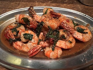 タイ料理のパットガパオクン・海老炒め