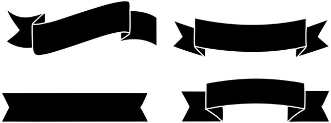 Black ribbons. Vector ribbon. Ribbon banner