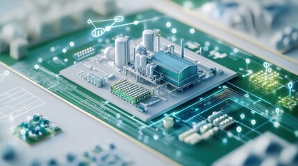 Smart factory connected to digital printed circuit board managing industrial processes