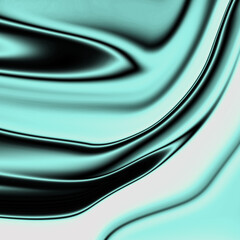 Abstract background of flowing teal and black waves with a glossy, liquid effect.