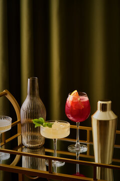 Drinks on a Bar cart