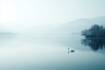 Fototapeta premium Dreamy and Elegant White Swan Concept