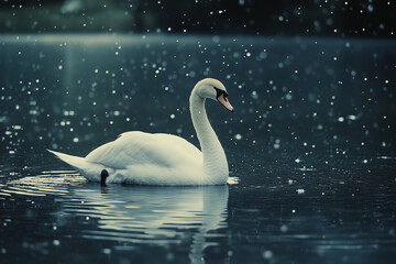 Obraz premium Dreamy and Elegant White Swan Concept