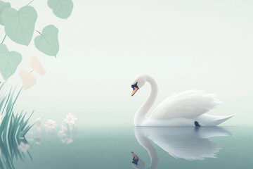 Obraz premium Dreamy and Elegant White Swan Concept
