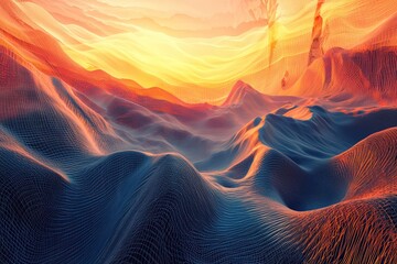 Dune in the desert landscape. Generative AI