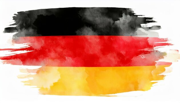 Germany watercolor flag concept brush style isolated on white background
