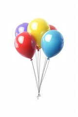 A bunch of balloons in different colors are floating in the air. The balloons are arranged in a way that they look like they are connected to each other, creating a sense of unity and celebration