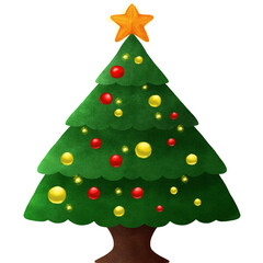 Winter Christmas tree and light