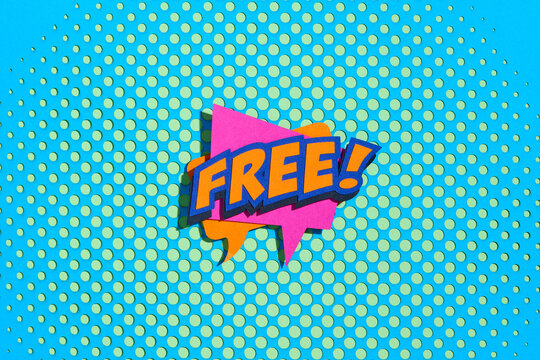 Colorful Free Sign in Pop Art Style