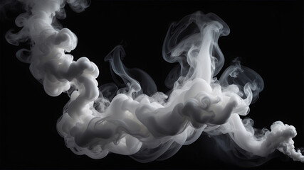 White smoke on black background