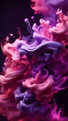 Fototapeta premium Vibrant purple and pink smoke 3d render background