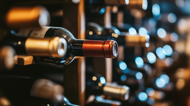 Rows of bottles showcase an array of natural wines in a rustic wine cellar. Soft lighting enhances the atmosphere, inviting wine enthusiasts to discover unique flavors and textures.