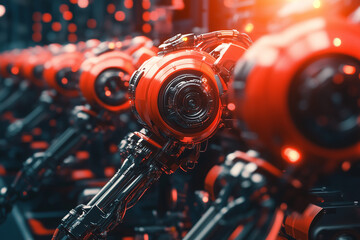 Fototapeta premium Automated High-Tech Production Devices in Modern Factory Workshop