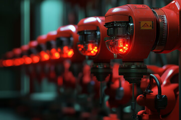 Automated High-Tech Production Devices in Modern Factory Workshop