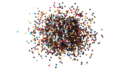Colorful confetti transparent background