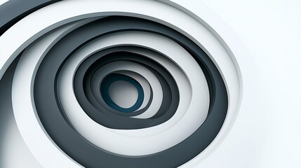 Obraz premium A stylized spiral design in shades of gray, creating a sense of depth and movement.