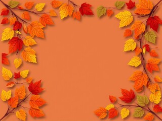 Autumn themed vector graphic with colorful leaves, ideal for seasonal posters or product promotion, autumn, background, frame