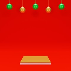 Christmas Day Social Media Poster Simple red background, figure for banner, social media