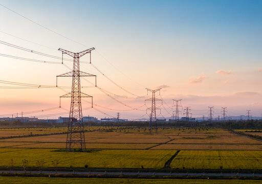 A high-voltage transmission tower