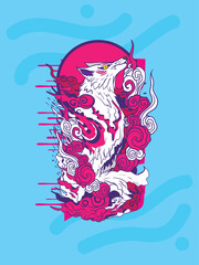 kitsube is mean japanese ghost with japan style character