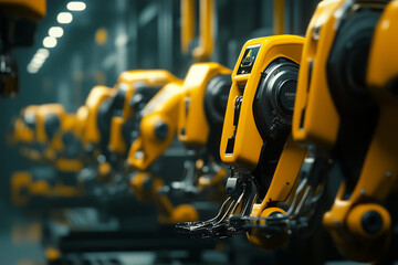 Fototapeta premium Automated Mechanical Arms in Modern Factory Workshop