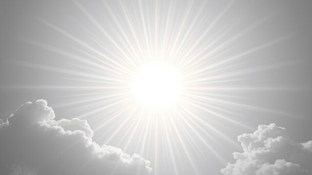 Bright rays burst from the center of a grey sun background, background, light, sunburst, space