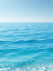 Obraz premium Calm ocean sea with blue turquoise foam and gentle waves, calm ocean, turquoise color, peaceful ocean., blue ocean water