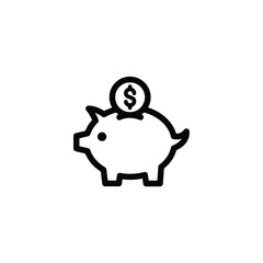 piggy bank icon set vector for web site