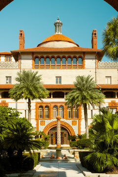 Flagler College Tropical Courtyard St. Augustine, Florida.