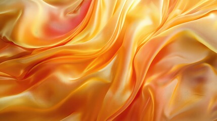 Obraz premium A close-up view of flowing orange and yellow silk fabric, showcasing its texture and color.
