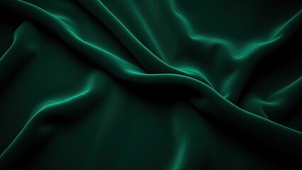 Obraz premium Dark green velvet fabric surface with subtle sheen, fabric pattern, dark green hue, textile design, high quality fabric