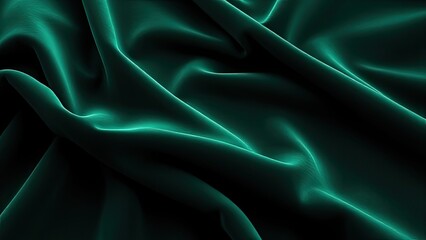 Obraz premium Dark green velvet fabric surface with subtle sheen, high quality fabric, elegant appearance, dark green hue