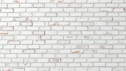 Fototapeta premium Distressed brick wall with white and light brown shades, distressed brick, grunge effect