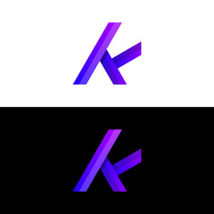 letter k colorful logo design