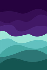 Blue wave vector illustration flat design background poster beach ocean design