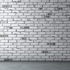 Obraz premium Grey and white brick wall with a rugged and industrial appearance, rough finish, grey tone