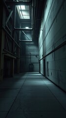 Fototapeta premium Industrial concrete with exposed wiring and pipes, industrial, cityscape, industrial design, concrete texture, urban