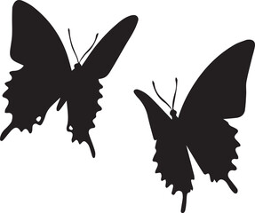 Silhouette vector of beautiful butterflies, vector silhouette