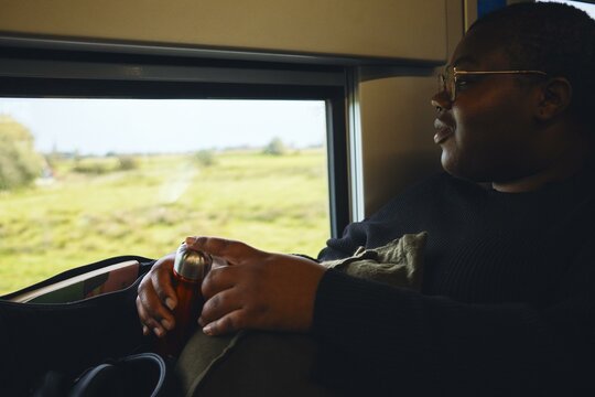A peaceful train journey on a sunny afternoon