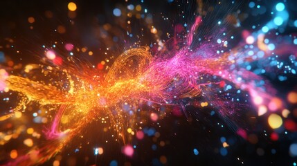 Fototapeta premium A vibrant abstract representation of light and color, evoking a sense of energy and movement.