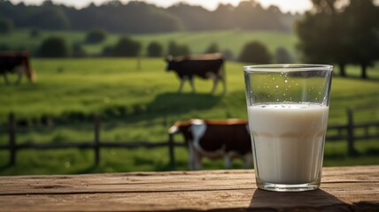 Glass of Milk in a Pastoral Setting
