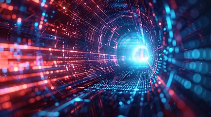 Digital Tunnel of Binary Code