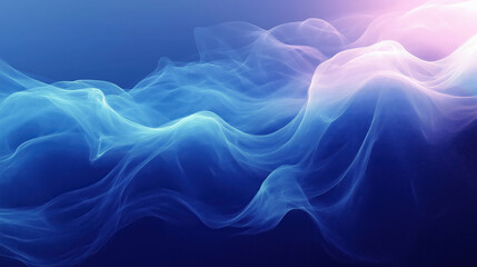 Ethereal Blue Waves of Light and Colorful Abstract Smoke Design