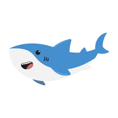 Cute shark cartoon illustration