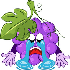 Illustration of Grapes with Various Expressions