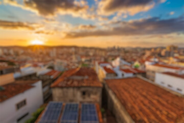 Fototapeta premium Conceptual blurry scenario of an european style city